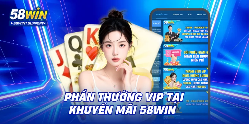 Phần thưởng VIP tại khuyến mãi 58WIN